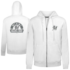 Miami Marlins Levelwear Podium Chenille Logo Full-Zip Hoodie | MLB For sale