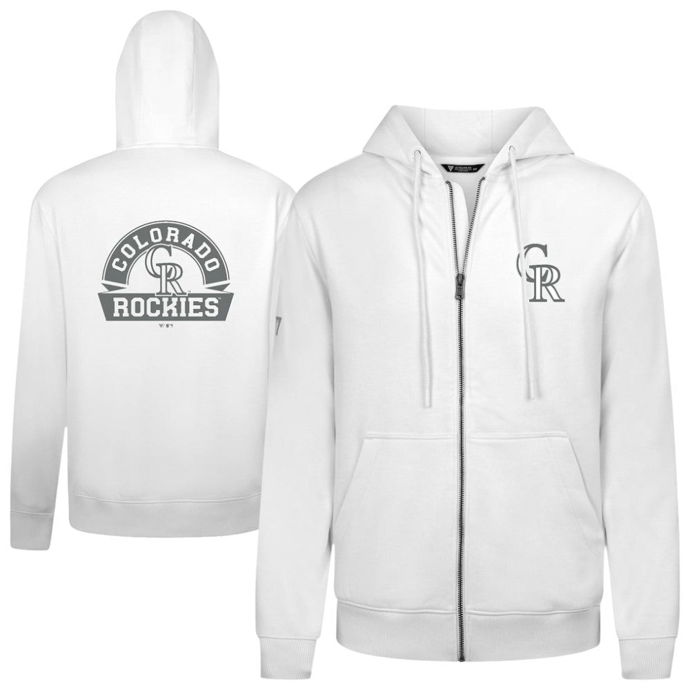 Colorado Rockies Levelwear Podium Chenille Logo Full-Zip Hoodie | MLB New
