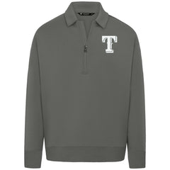 Texas Rangers Levelwear Luxe Signature Quarter-Zip Chenille Logo Tri-Blend Sweatshirt | MLB Shop