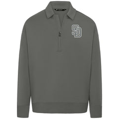 San Diego Padres Levelwear Luxe Signature Quarter-Zip Chenille Logo Tri-Blend Sweatshirt | MLB On Sale