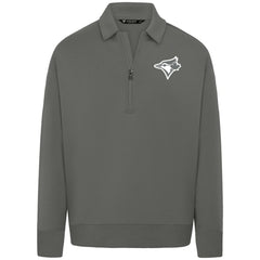 Toronto Blue Jays Levelwear Luxe Signature Quarter-Zip Chenille Logo Tri-Blend Sweatshirt | MLB For sale