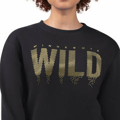 Minnesota Wild G-III 4Her by Carl Banks Women's Metallic Drop Printed Fleece Sweatshirt For Sale