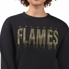 Calgary Flames G-III 4Her by Carl Banks Women's Metallic Drop Printed Fleece Sweatshirt Outlet