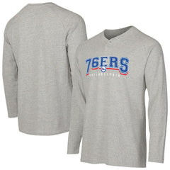 Philadelphia 76ers Concepts Sport Hawthorn Thermal Knit Long Sleeve Henley T-Shirt On Sale