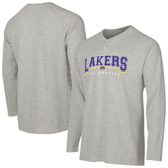 Los Angeles Lakers Concepts Sport Hawthorn Thermal Knit Long Sleeve Henley T-Shirt On Sale