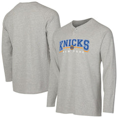 New York Knicks Concepts Sport Hawthorn Thermal Knit Long Sleeve Henley T-Shirt New