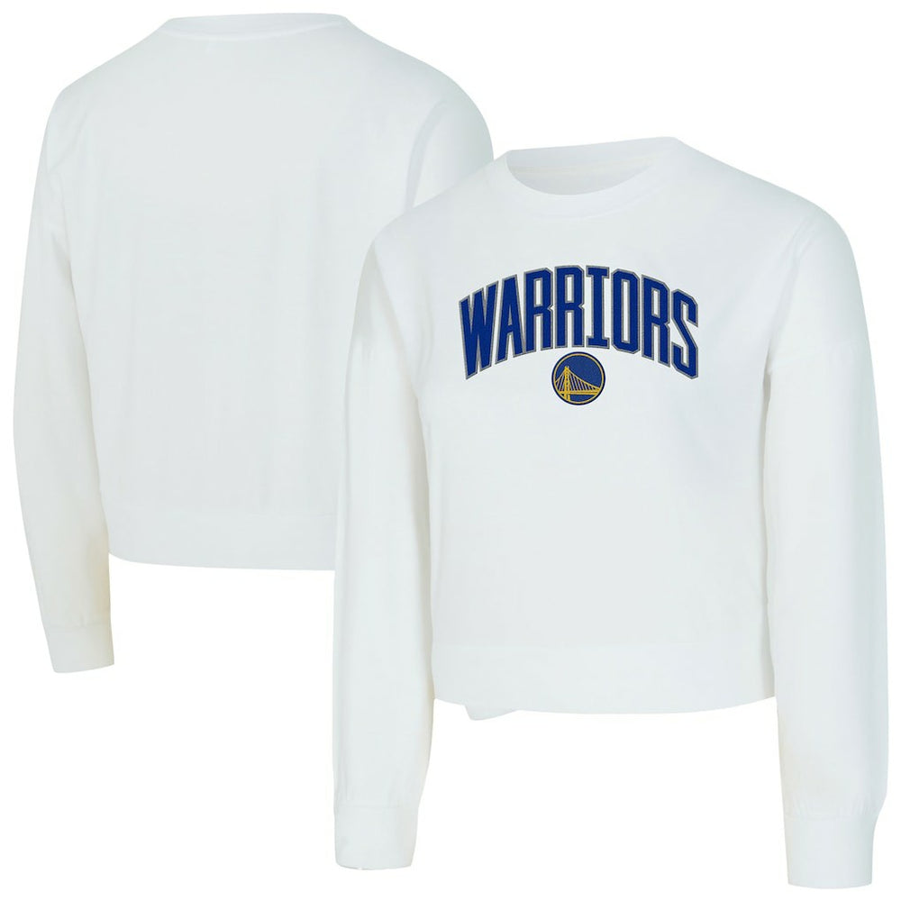 Golden State Warriors Concepts Sport Women's Laney Chenille Cropped Long Sleeve T-Shirt sale Discount