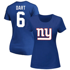 New York Giants Fanatics Jaxson Dart Women's Plus Size Name & Number Scoop Neck T-Shirt