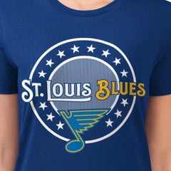 St. Louis Blues G-III 4Her by Carl Banks Women's Super-Slim Lightweight Pinstripe Circle Graphic T-Shirt For Sale