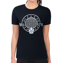 Toronto Maple Leafs G-III 4Her by Carl Banks Women's Super-Slim Lightweight Pinstripe Circle Graphic T-Shirt Outlet