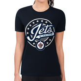 Winnipeg Jets G-III 4Her by Carl Banks Women's Super-Slim Lightweight Pinstripe Circle Graphic T-Shirt Outlet