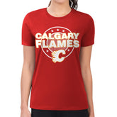 Calgary Flames G-III 4Her by Carl Banks Women's Super-Slim Lightweight Pinstripe Circle Graphic T-Shirt Online