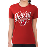 New Jersey Devils G-III 4Her by Carl Banks Women's Super-Slim Lightweight Pinstripe Circle Graphic T-Shirt Outlet