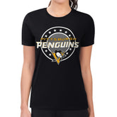 Pittsburgh Penguins G-III 4Her by Carl Banks Women's Super-Slim Lightweight Pinstripe Circle Graphic T-Shirt Outlet