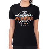 Philadelphia Flyers G-III 4Her by Carl Banks Women's Super-Slim Lightweight Pinstripe Circle Graphic T-Shirt On Sale