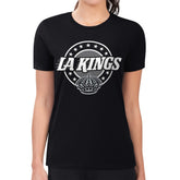 Los Angeles Kings G-III 4Her by Carl Banks Women's Super-Slim Lightweight Pinstripe Circle Graphic T-Shirt On Sale