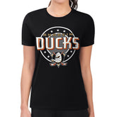 Anaheim Ducks G-III 4Her by Carl Banks Women's Super-Slim Lightweight Pinstripe Circle Graphic T-Shirt On Sale