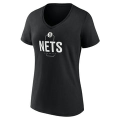 Brooklyn Nets Women's Center Court Name & Number Custom V-Neck T-Shirt Discount