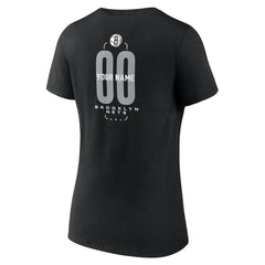 Brooklyn Nets Women's Center Court Name & Number Custom V-Neck T-Shirt Discount