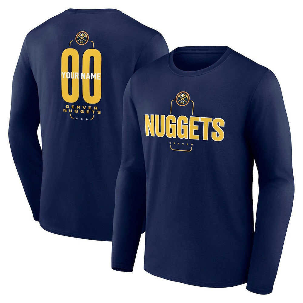 Denver Nuggets Center Court Name & Number Custom Long Sleeve T-Shirt sale For Sale