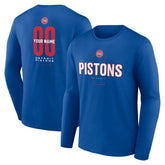 Detroit Pistons Center Court Name & Number Custom Long Sleeve T-Shirt sale For Sale