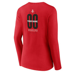Houston Rockets Women's Center Court Name & Number Custom Long Sleeve V-Neck T-Shirt On Sale