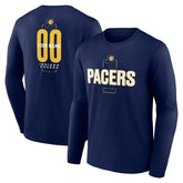 Indiana Pacers Center Court Name & Number Custom Long Sleeve T-Shirt Outlet