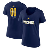 Indiana Pacers Women's Center Court Name & Number Custom V-Neck T-Shirt On Sale