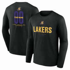 Los Angeles Lakers Center Court Name & Number Custom Long Sleeve T-Shirt Discount