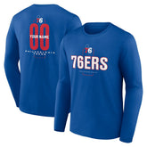 Philadelphia 76ers Center Court Name & Number Custom Long Sleeve T-Shirt Discount
