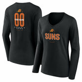 Phoenix Suns Women's Center Court Name & Number Custom Long Sleeve V-Neck T-Shirt On Sale