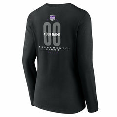 Sacramento Kings Women's Center Court Name & Number Custom Long Sleeve V-Neck T-Shirt Online