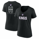 Sacramento Kings Women's Center Court Name & Number Custom V-Neck T-Shirt Discount