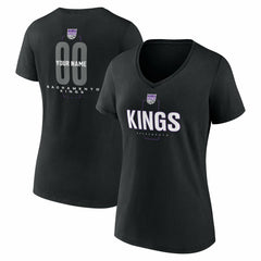Sacramento Kings Women's Center Court Name & Number Custom V-Neck T-Shirt Discount