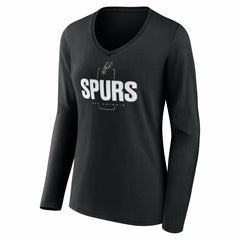 San Antonio Spurs Women's Center Court Name & Number Custom Long Sleeve V-Neck T-Shirt New