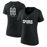 San Antonio Spurs Women's Center Court Name & Number Custom V-Neck T-Shirt Outlet
