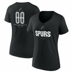 San Antonio Spurs Women's Center Court Name & Number Custom V-Neck T-Shirt Outlet