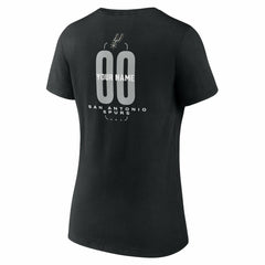 San Antonio Spurs Women's Center Court Name & Number Custom V-Neck T-Shirt Outlet
