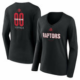 Toronto Raptors Women's Center Court Name & Number Custom Long Sleeve V-Neck T-Shirt Outlet
