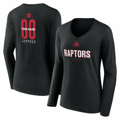 Toronto Raptors Women's Center Court Name & Number Custom Long Sleeve V-Neck T-Shirt Outlet