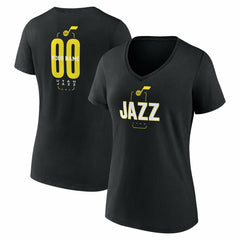 Utah Jazz Women's Center Court Name & Number Custom V-Neck T-Shirt Outlet