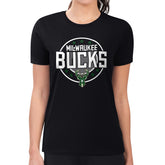 Milwaukee Bucks G-III 4Her by Carl Banks Women's Super-Slim Lightweight Pinstripe Circle Graphic T-Shirt On Sale
