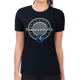 Minnesota Timberwolves G-III 4Her by Carl Banks Women's Super-Slim Lightweight Pinstripe Circle Graphic T-Shirt Outlet