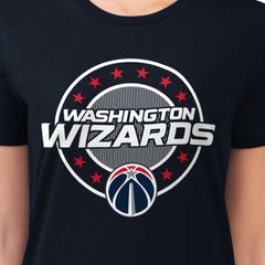 Washington Wizards G-III 4Her by Carl Banks Women's Super-Slim Lightweight Pinstripe Circle Graphic T-Shirt New