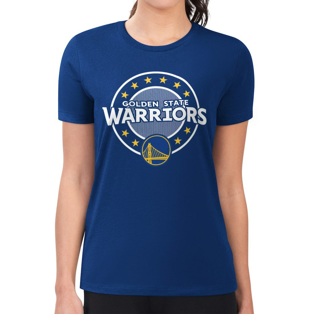 Golden State Warriors G-III 4Her by Carl Banks Women's Super-Slim Lightweight Pinstripe Circle Graphic T-Shirt sale Online