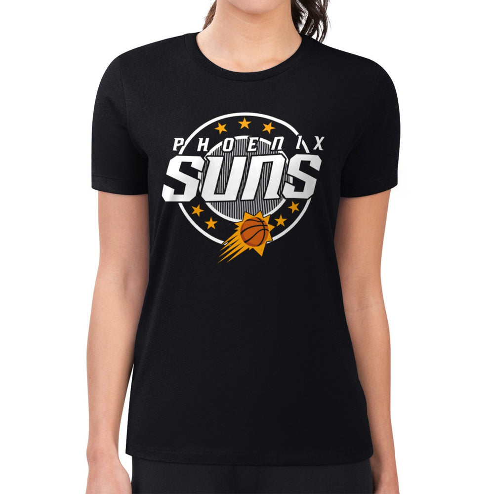Phoenix Suns G-III 4Her by Carl Banks Women's Super-Slim Lightweight Pinstripe Circle Graphic T-Shirt For Sale