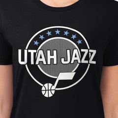 Utah Jazz G-III 4Her by Carl Banks Women's Super-Slim Lightweight Pinstripe Circle Graphic T-Shirt Outlet