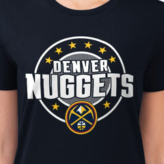 Denver Nuggets G-III 4Her by Carl Banks Women's Super-Slim Lightweight Pinstripe Circle Graphic T-Shirt sale On Sale