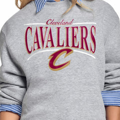 Cleveland Cavaliers Starter Women's Arch Stripe Fleece Crewneck Sweatshirt sale Online