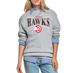 Atlanta Hawks Starter Women's Arch Stripe Fleece Crewneck Sweatshirt Online